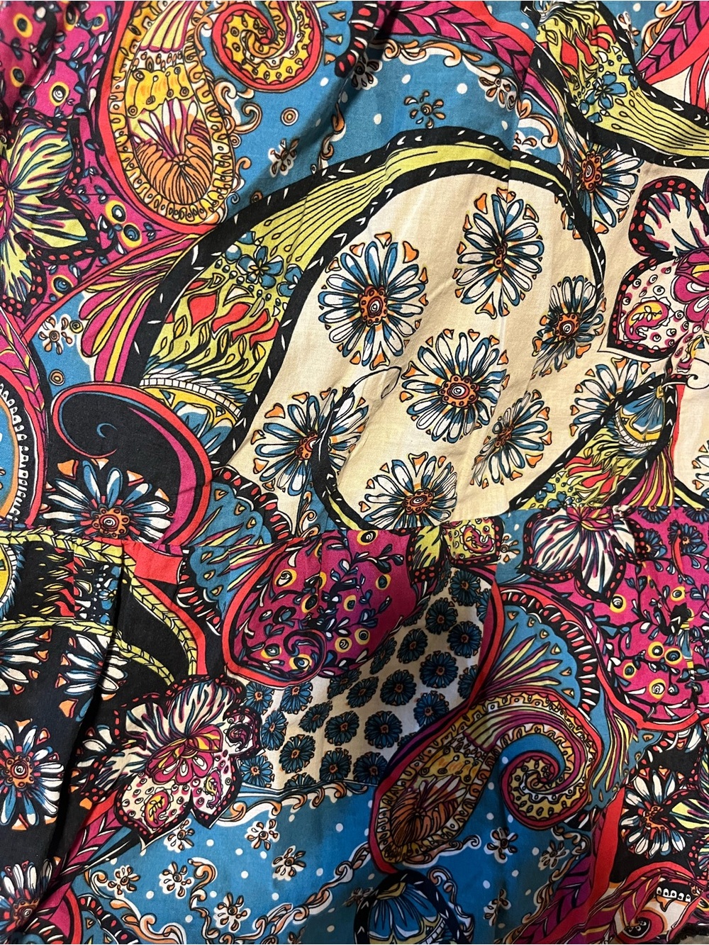 Bohemian Patchwork Midi Skirt - Multicolor - Picture 5 of 8